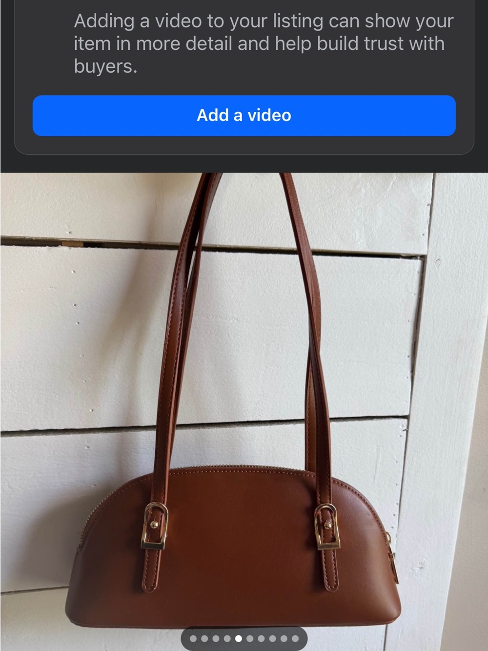 Classic Brown Leatherette Shoulder Bag - Elegant Women's Handbag